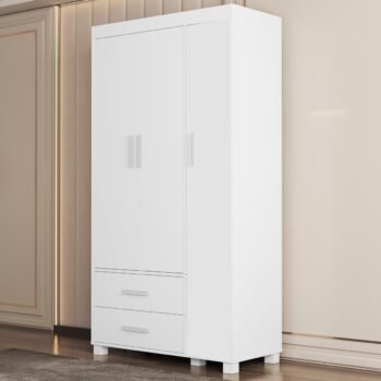 Guarda-Roupa 3 Portas Lívia 0,89 m Branco(Sem adesivo) – MADEC/VJ MÓVEIS