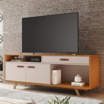 Rack até 65" Ímpar Cinamono/Off White - JCM MOVELARIA