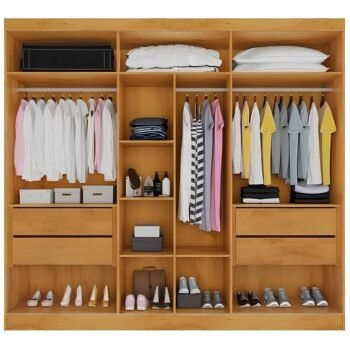 Alternative view of Guarda-roupa 6 Portas Oxford 2,10 M Peroba/off White - Moveis Europa