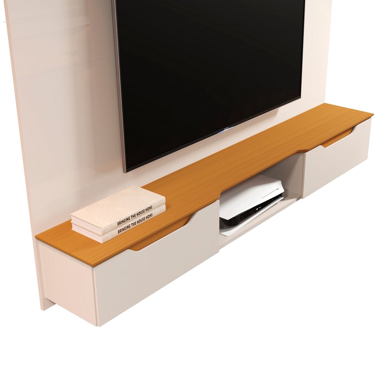 Painel até 75" Studio 2.18 Off White/Cedro - EDN MÓVEIS - Imagem 6