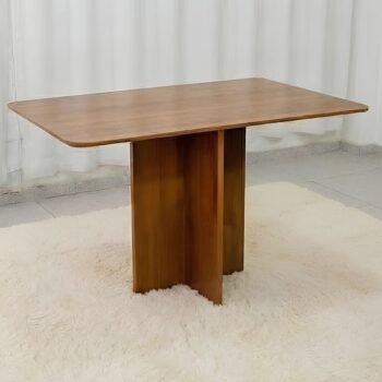 Mesa Salinas 120 (Tampo Londres s/ vidro) Cinamomo - CEL MOVEIS