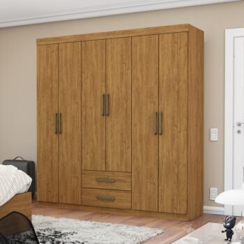 Guarda-Roupa 6 Portas(Sem Espelho/Sem Pés) Áries 1,53 m Cinamomo - CARIOCA MÓVEIS