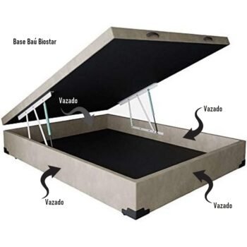 Alternative view of Base Box Casal Baú Corino Marrom - BIOSTAR