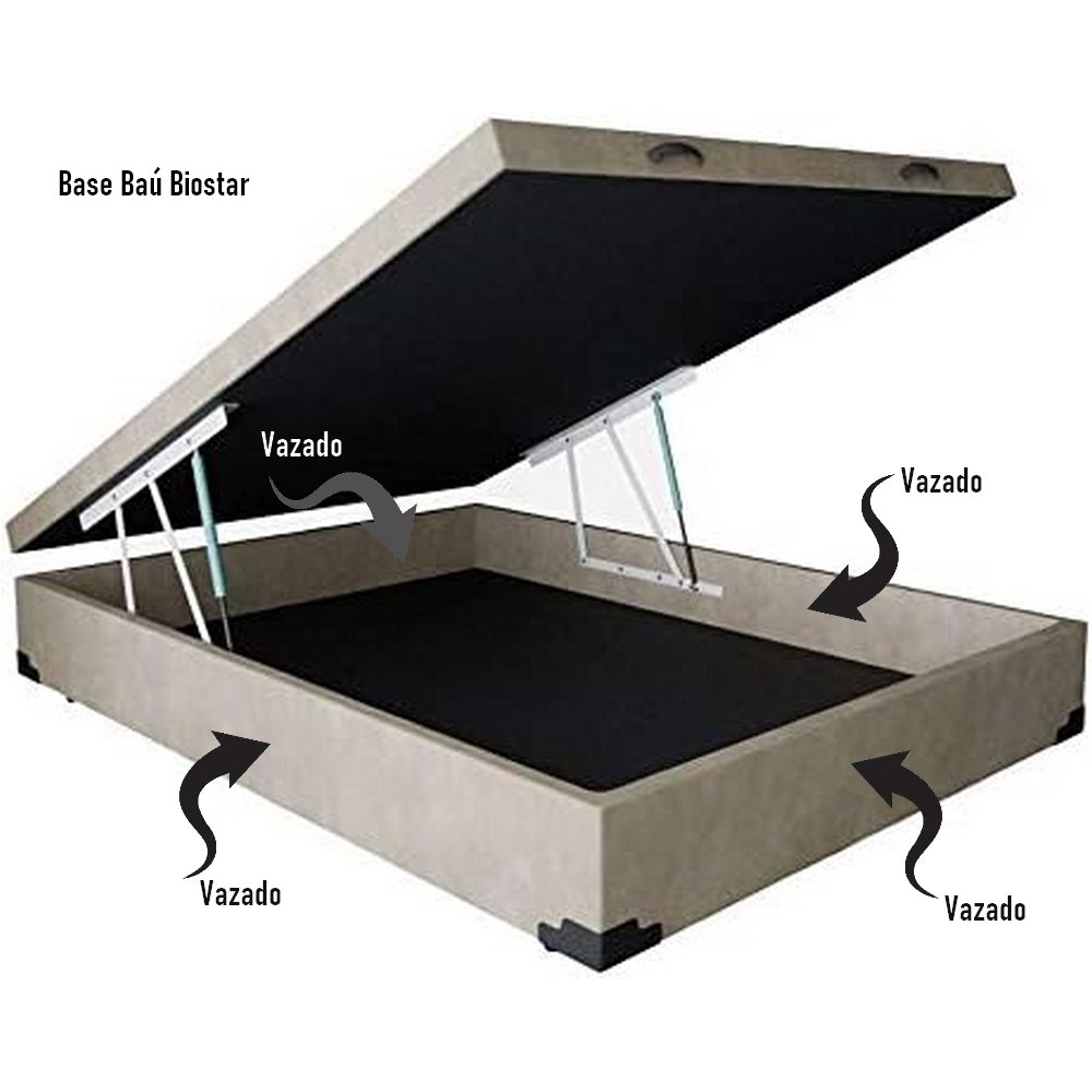 Base Box Casal Baú Corino Marrom - BIOSTAR - Imagem 2