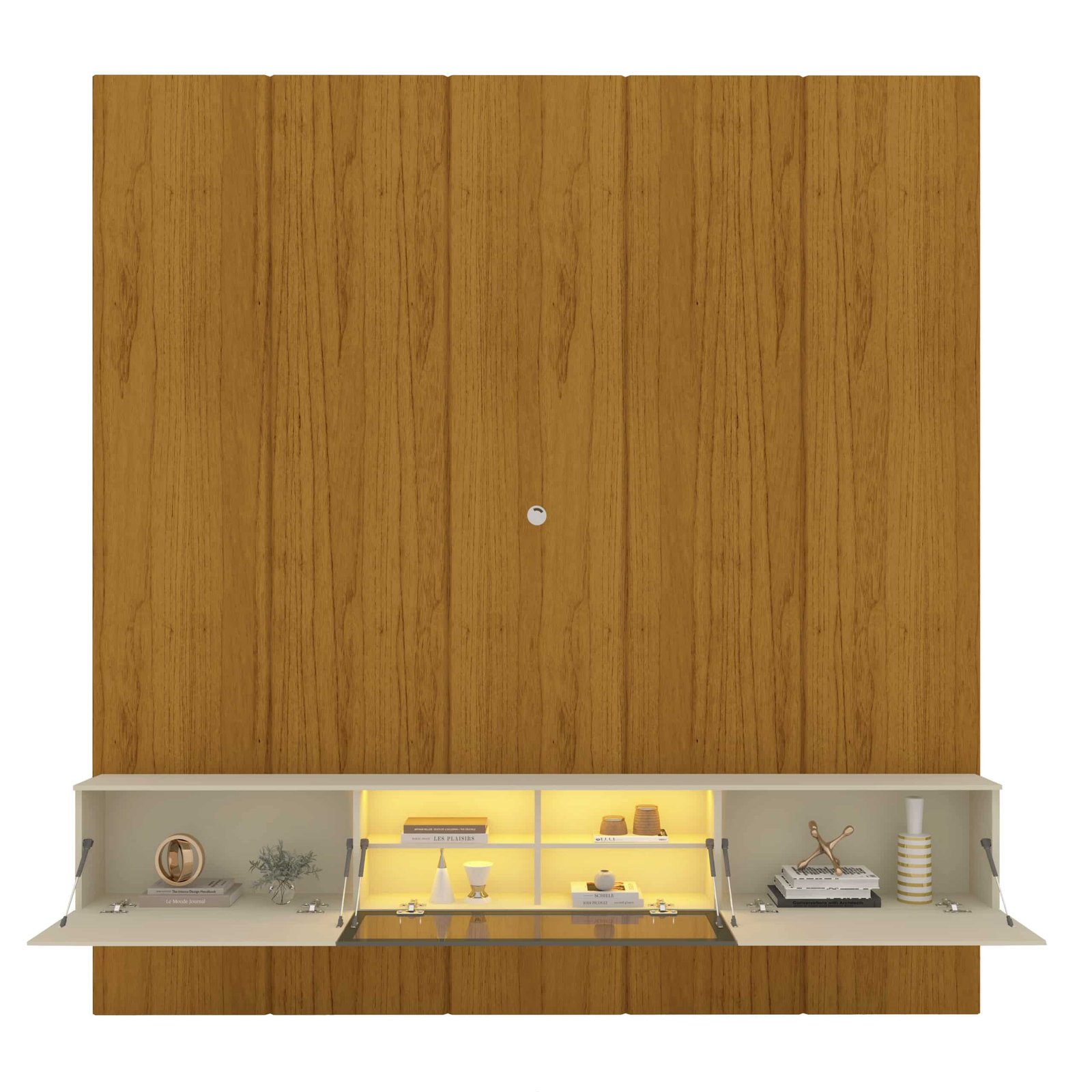 Home Suspenso até 85" Realce 2,225 m Naturale com Nicho Luminare Off White - GELIUS - Imagem 5