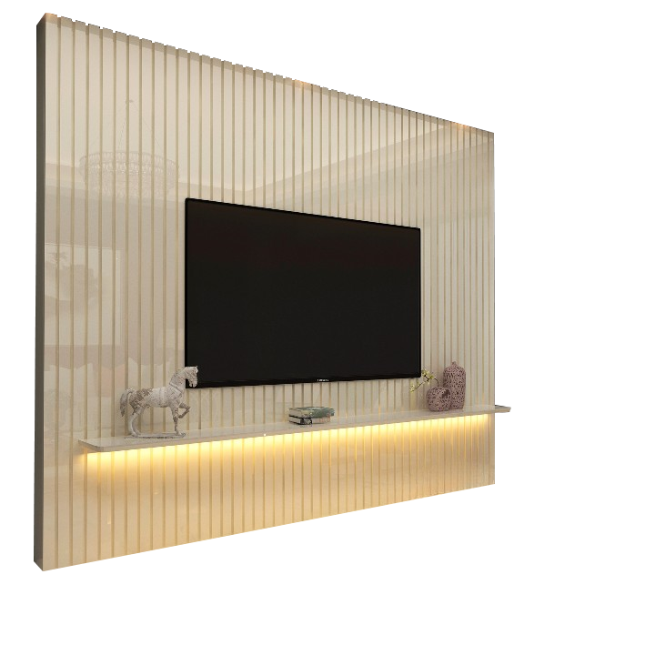 Painel ate 85" Nobre Ripado 230 Off White - GELIUS - Imagem 3