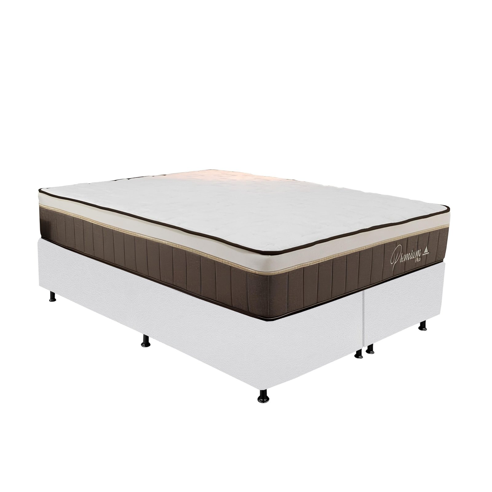 Colchão Queen Rondopremium Plus 32 cm D33 Molas Ensacadas + Base Simples Corino Branco – RONDOMÓVEIS + ALTO NÍVEL - Imagem 2