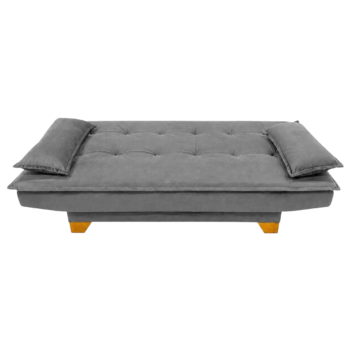 Alternative view of Sofá Cama Veneza 1,88 m Veludo Cinza 195 - TOP ESTOFADOS