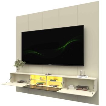 Alternative view of Home Suspenso até 85" Realce 2,225 m Off White com Nicho Luminare Off White - GELIUS