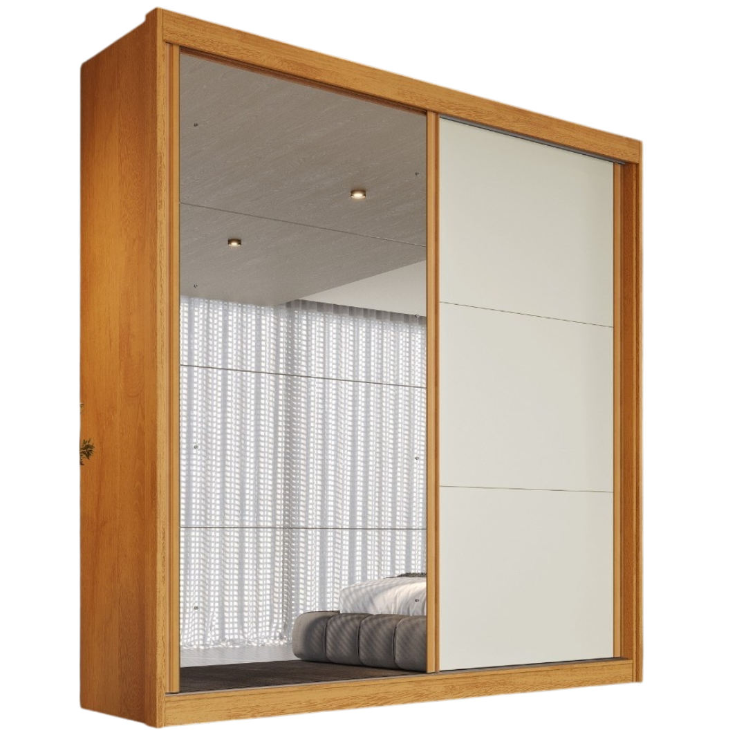 Guarda-Roupa 2 Portas Mali 151,5 m Peroba/Off White/Peroba - MÓVEIS EUROPA - Imagem 6