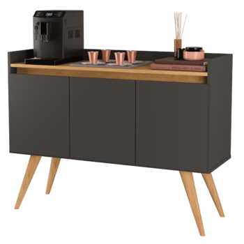 Alternative view of Buffet 3 Portas Gold Preto/Mel - MOVEIS PRIMUS