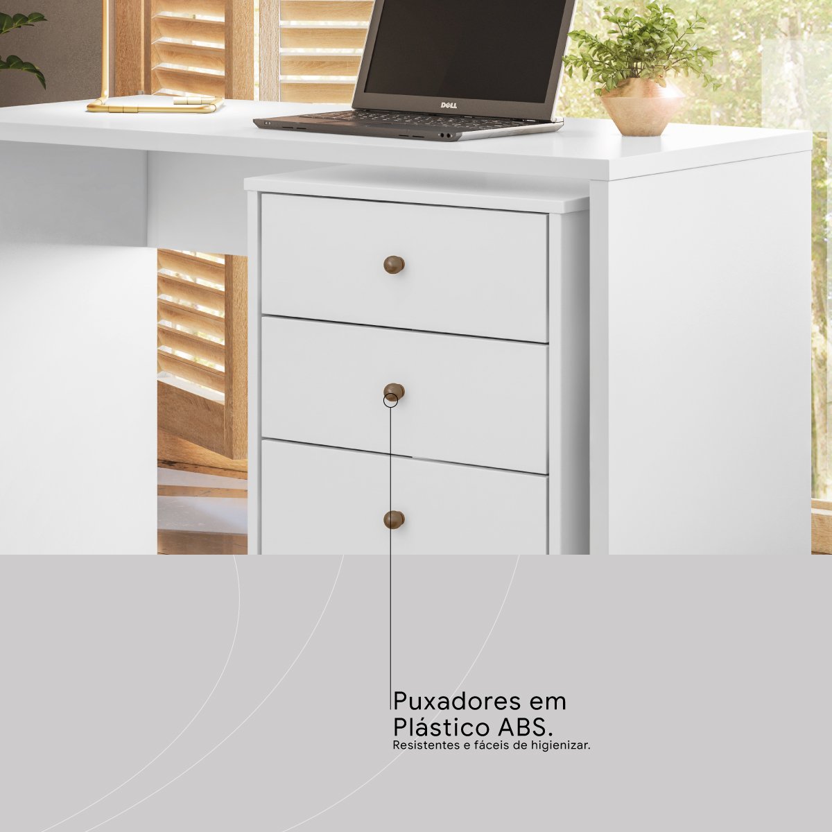Gaveteiro Office Presence Branco - DEMÓBILE - Imagem 3