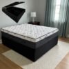 Colchão Casal Prime Light 26 cm D28 Molas Ensacadas + Base Baú Corino Preto – ORTHOPRIME + ALTO NÍVEL