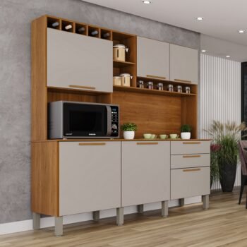 Kit Cozinha New Topazio 1,65 M Cinamomo/off White - Salleto