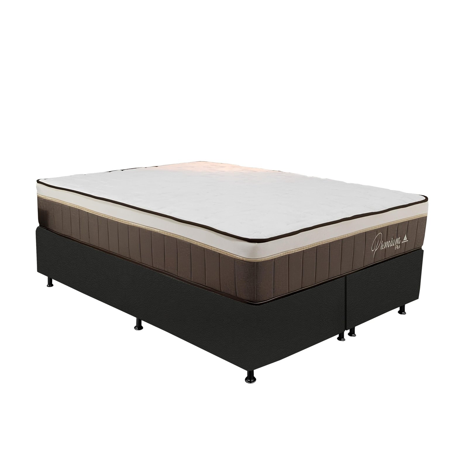 Colchão Queen Rondopremium Plus 32 cm D33 Molas Ensacadas + Base Simples Corino Preto – RONDOMÓVEIS + ALTO NÍVEL - Imagem 2