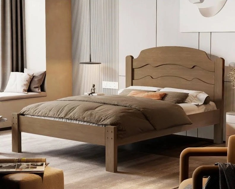 Cama Casal/Viúva Íris Castanho Wood/Avelã/Castanho Wood - MADEC MÓVEIS - Imagem 3