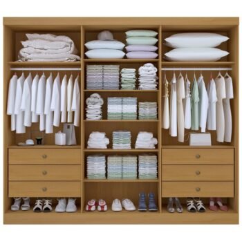 Alternative view of Guarda-Roupa 6 Portas Monte Carlo 2,32 m Cinamomo/Off White - D'DORO