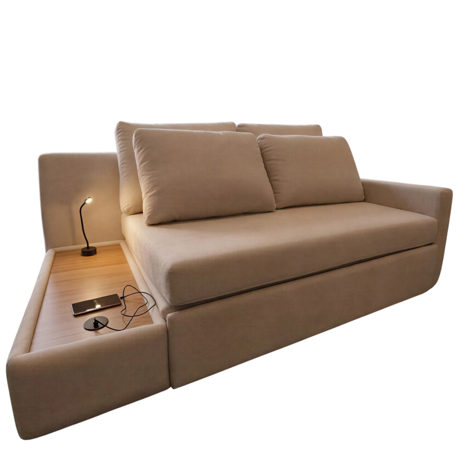 Sofá Cama Allure Ref.4003 2,02 m Linho Bege - GRALHA AZUL - Imagem 6