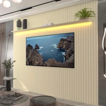 Alternative view of Painel ate 85" Nobre Ripado 230 Off White - GELIUS