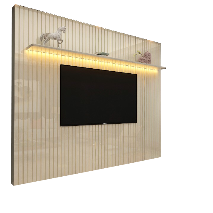 Painel ate 85" Nobre Ripado 230 Off White - GELIUS - Imagem 4