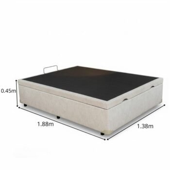 Alternative view of Base Box Baú Casal Prime Confort Corino Palha Blindado 138x188x45 - Issacar