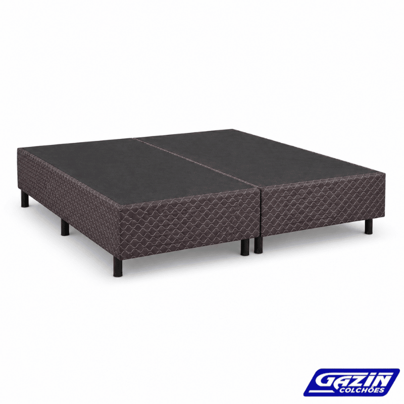Colchão Queen Twins Molas BlueWave + Base Box Queen Bipartido Universal Marrom Bordado Gazin - 158x198x74 | Suporta até 290kg - Imagem 16