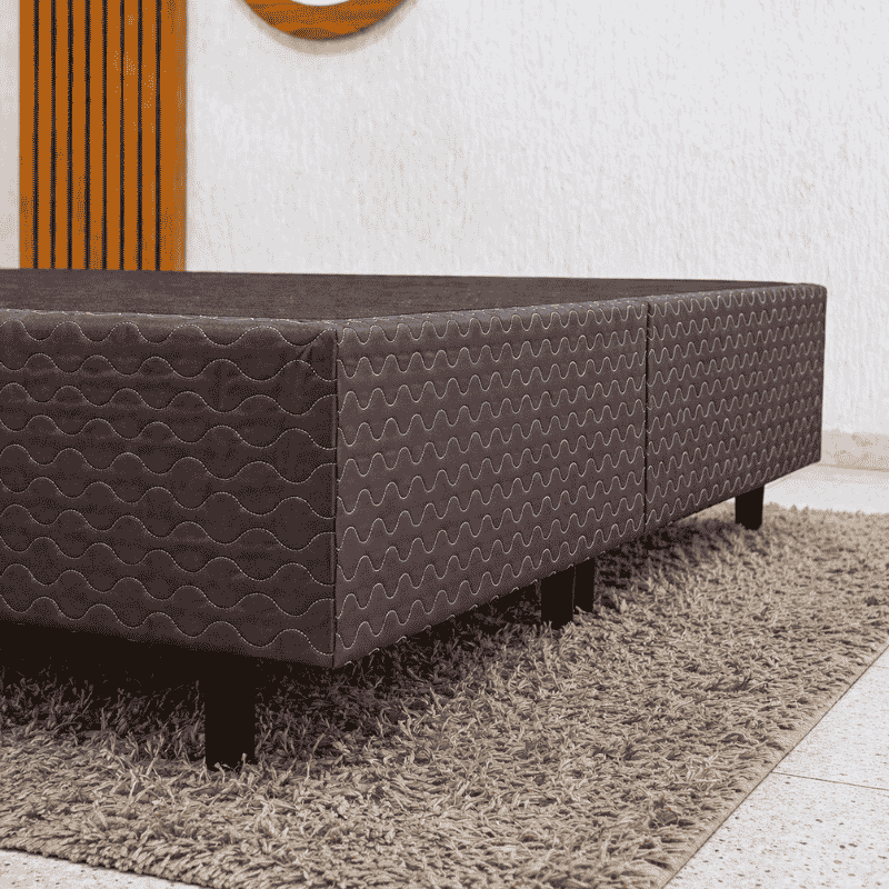 Colchão Queen Twins Molas BlueWave + Base Box Queen Bipartido Universal Marrom Bordado Gazin - 158x198x74 | Suporta até 290kg - Imagem 18