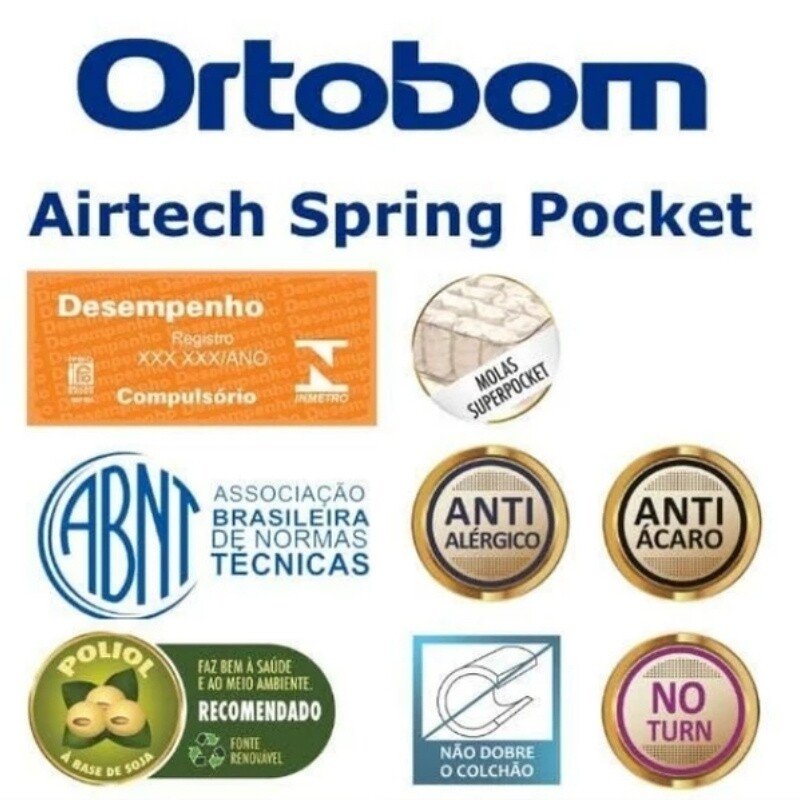Colchão Casal Airtech Springpocket Molas Ensacadas Ortobom + Box Baú Casal Prime Confort Korino Linho Palha Blindado Issacar - 138x188x70 | Suporta até 240kg - Imagem 10