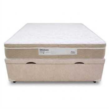 Alternative view of Colchão Casal Airtech Springpocket Molas Ensacadas Ortobom + Box Baú Casal Prime Confort Korino Linho Palha Blindado Issacar - 138x188x70 | Suporta até 240kg