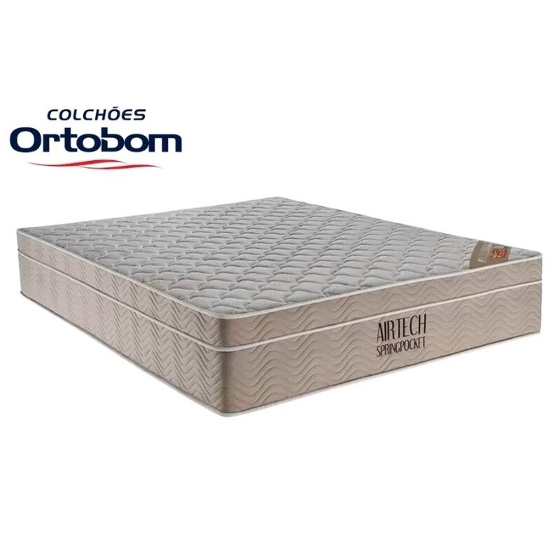 Colchão Casal Airtech Springpocket Molas Ensacadas Ortobom + Box Baú Casal Prime Confort Korino Linho Palha Blindado Issacar - 138x188x70 | Suporta até 240kg - Imagem 8