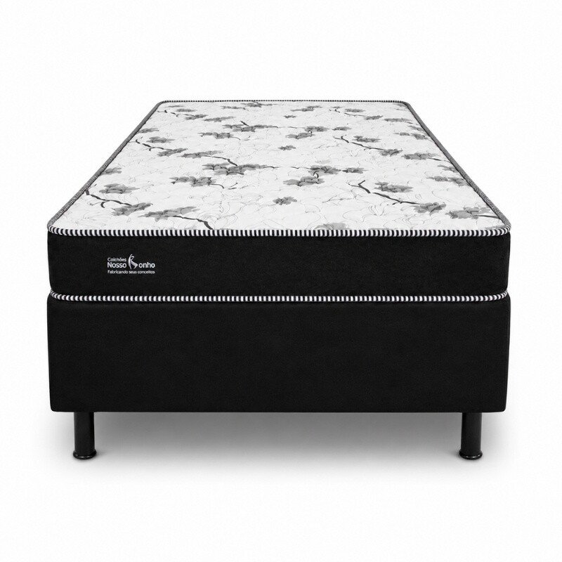 Colchão Solt. Santé Alt 14 Espuma D33 + Box Solt. Sued Preto Ortobel - 88x188x51 | Suporta até 120kg - Imagem 2