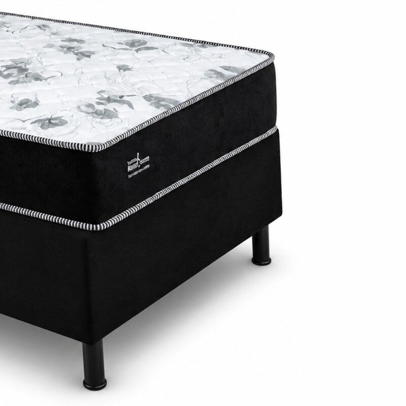 Colchão Solt. Santé Alt 14 Espuma D33 + Box Solt. Sued Preto Ortobel - 88x188x51 | Suporta até 120kg - Imagem 3