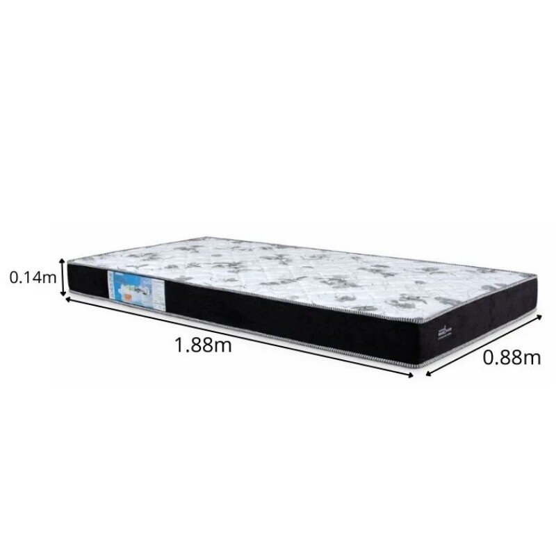 Colchão Solt. Santé Alt 14 Espuma D33 + Box Solt. Sued Preto Ortobel - 88x188x51 | Suporta até 120kg - Imagem 6