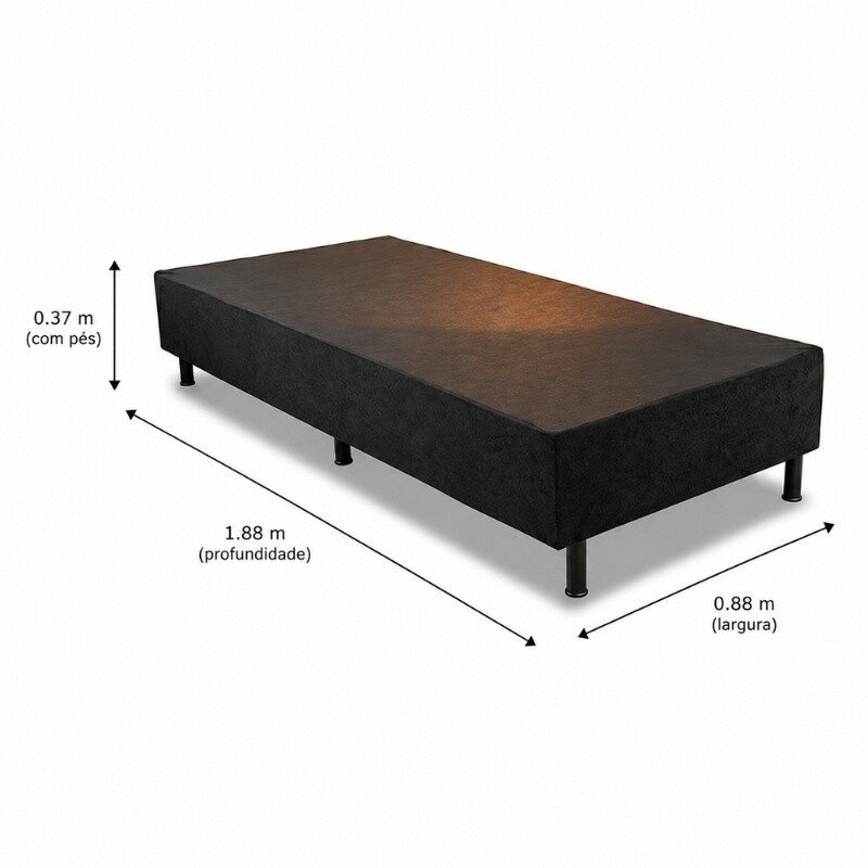 Colchão Solteiro Confort Premium Ortopédico Inovaflex + Box Solteiro Sued Preto Ortobel - 88x188x55 | Suporta até 120kg - Imagem 8