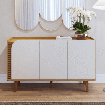 Alternative view of Buffet Jurerê C/Detalhe Ripado Larg. 1.36m Naturale/Off White Mate - Colibri
