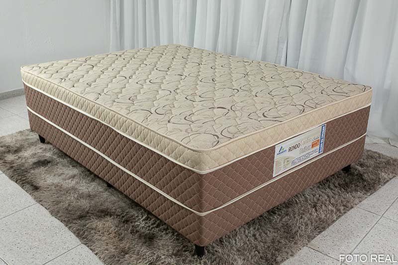 Combo - Roupeiro Casal Athenas Nature/Off 3 Portas 9 Gavetas C/ 1 Espelho e Pés 100% MDF Larg. 1.80m - Bianchi + Cama Box Casal Ortopédico Rondoconfort D33 - Rondomóveis | Suporta até 300kg - Imagem 7