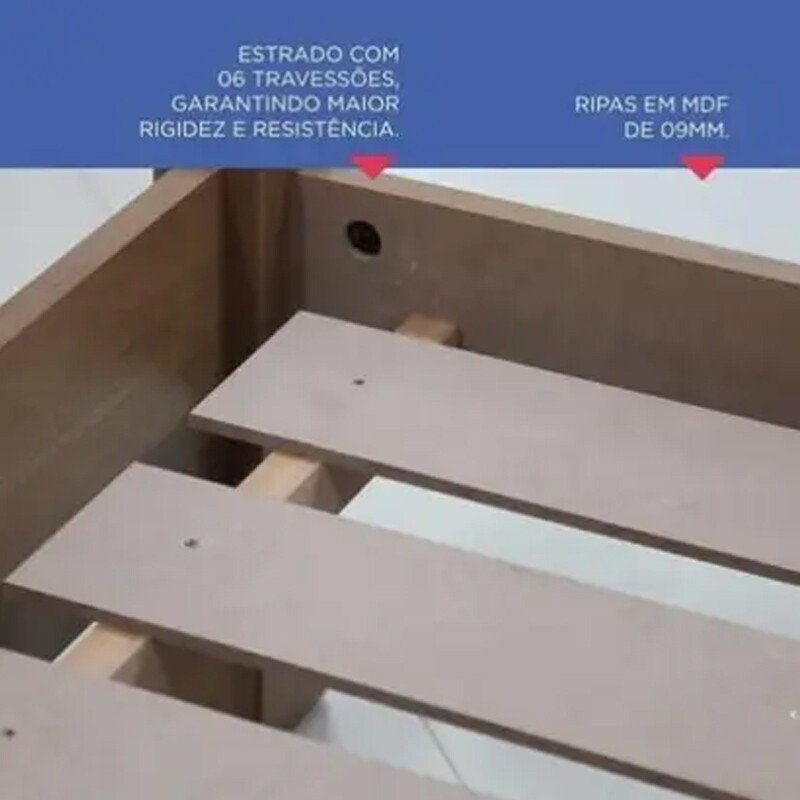 Cama Casal Primícia Cinamomo/Off Larg. 1.53m - D Doro - Imagem 3