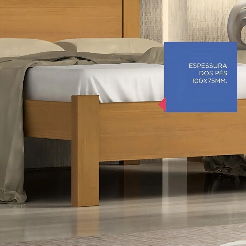 Cama Casal Primícia Plus Cinamomo Larg. 1.53m - D Doro - Imagem 4