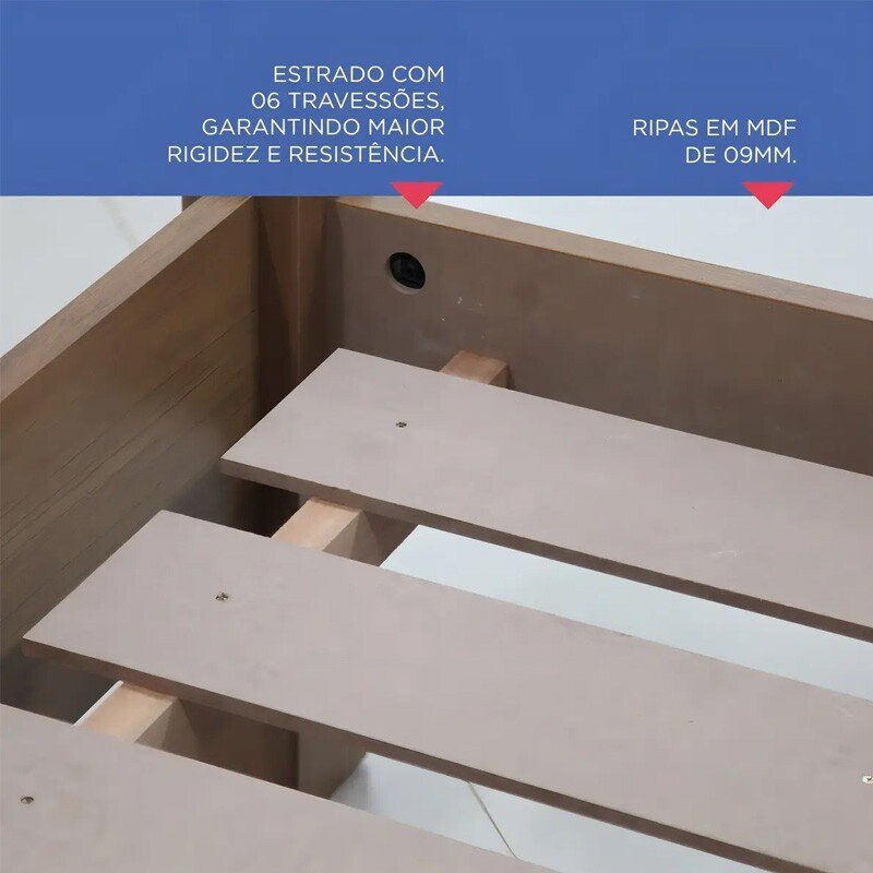 Cama Casal Primícia Plus Cinamomo Larg. 1.53m - D Doro - Imagem 5