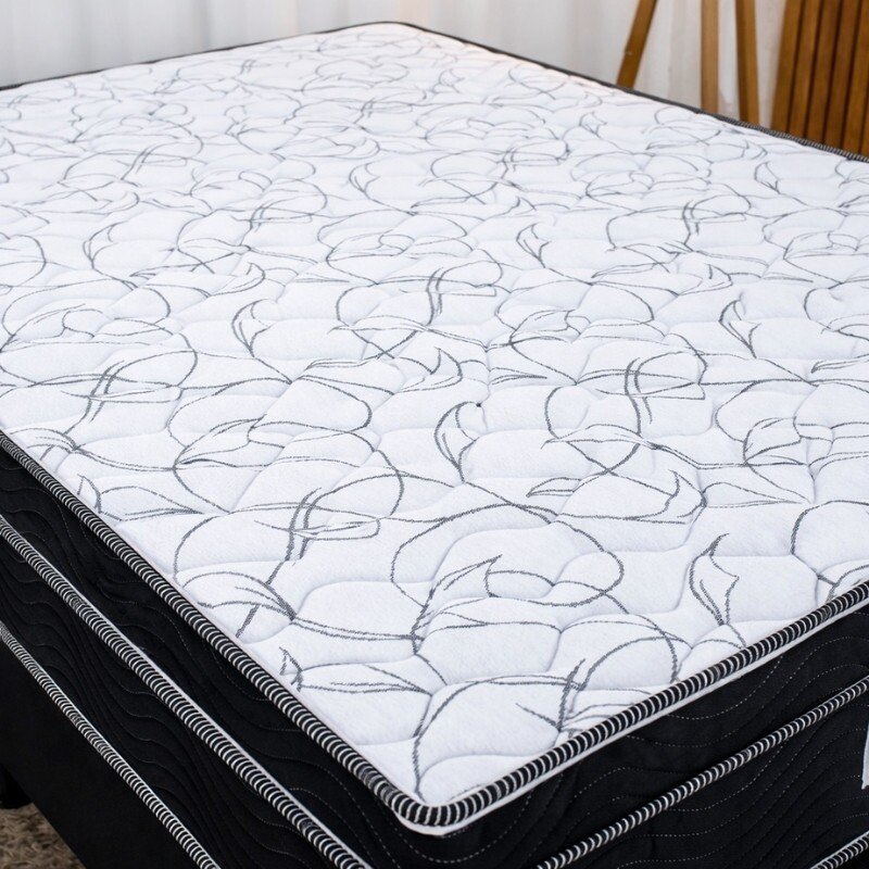 Colchão Casal Airtech 150 Ortopillow Ortopédico D45 Ortobom + Box Casal Sued Preto - Ortobel - 138x188x65 | Suporta até 200kg - Imagem 3