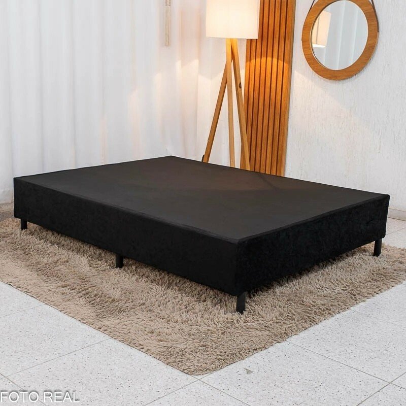 Colchão Casal Airtech 150 Ortopillow Ortopédico D45 Ortobom + Box Casal Sued Preto - Ortobel - 138x188x65 | Suporta até 200kg - Imagem 6