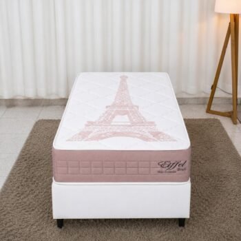 Alternative view of Colchão Solt. Eiffel Molas Ensacadas Rosa - Anjos + Box Solt. Korino Branca - 88x188x63 | Suporta até 130kg