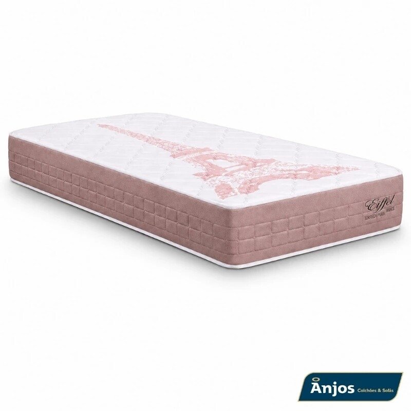 Colchão Solt. Eiffel Molas Ensacadas Rosa - Anjos + Box Solt. Korino Branca - 88x188x63 | Suporta até 130kg - Imagem 11