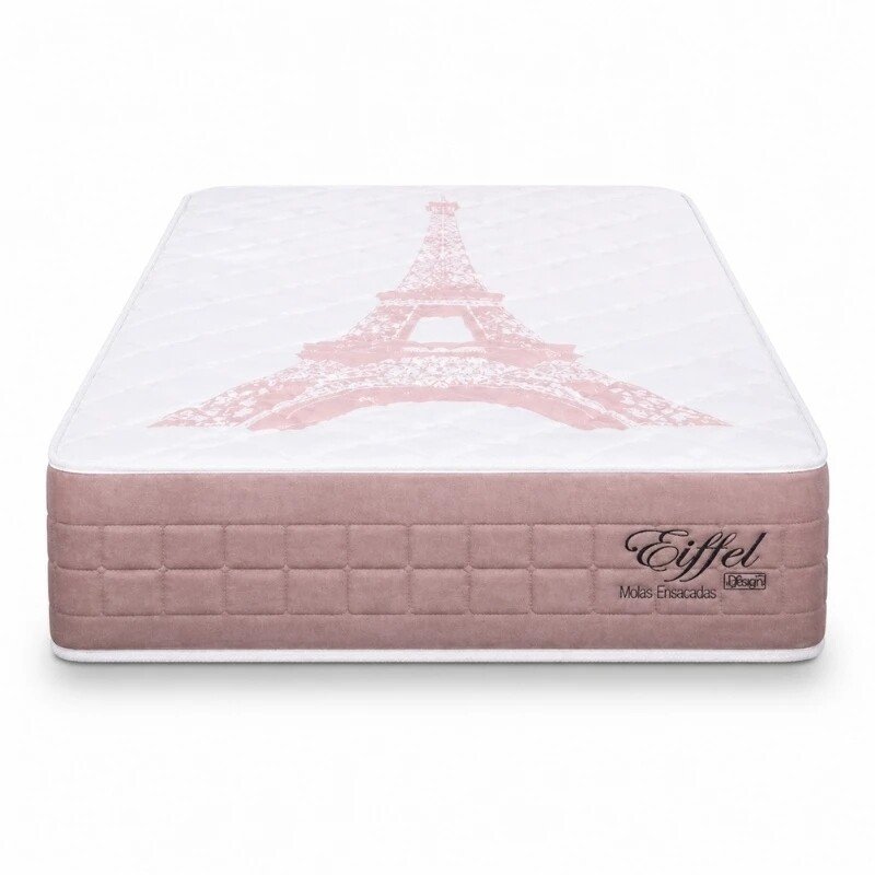 Colchão Solt. Eiffel Molas Ensacadas Rosa - Anjos + Box Solt. Korino Branca - 88x188x63 | Suporta até 130kg - Imagem 13