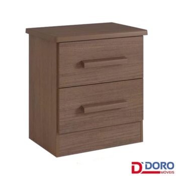 Mesa de Cabeceira New Athos Castanho 2 Gavetas Larg. 0.50m - D Doro