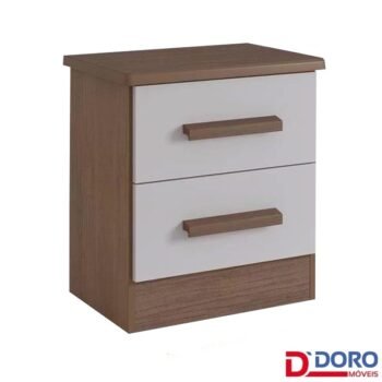 Mesa de Cabeceira New Athos Castanho/Off 2 Gavetas Larg. 0.50m - D Doro