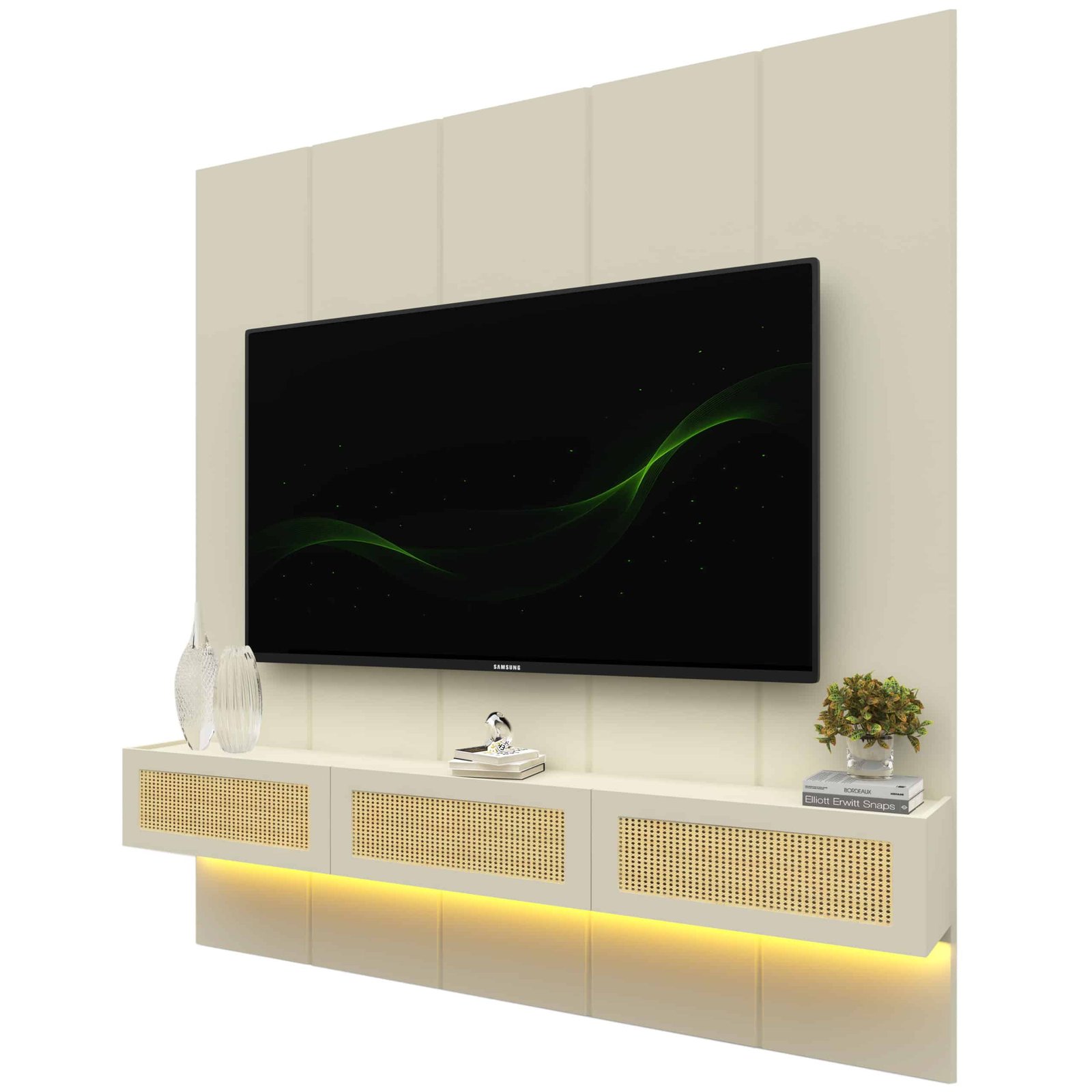 Home Suspenso até 85" Realce 2,225 m Off White com Nicho Native Off White - GELIUS - Imagem 5