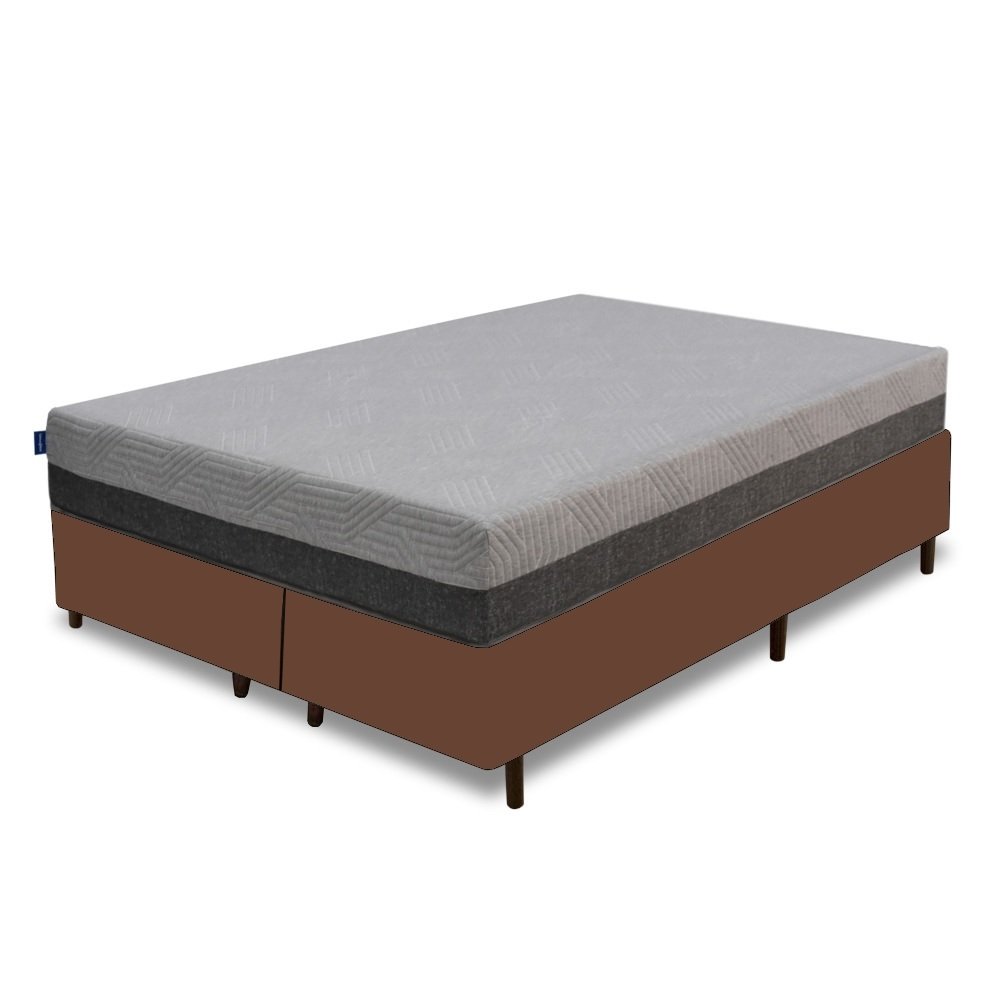 Colchão Queen Fit Visco 25 cm D28/D40 + Base Simples Corino Marrom – UMAFLEX + BIOSTAR - Imagem 2
