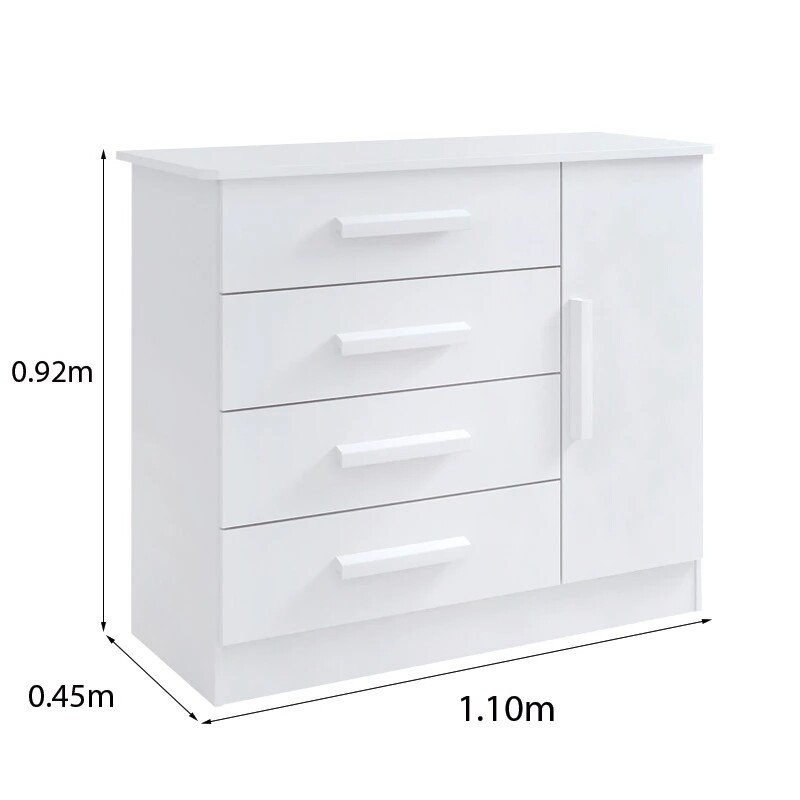 Roupeiro Merídian Branco 2 Portas + Cômoda Firenze Branco + Cama Solteiro Milênio Branca + Cama Auxiliar 2 Gavetas Branca - D Doro - Imagem 14