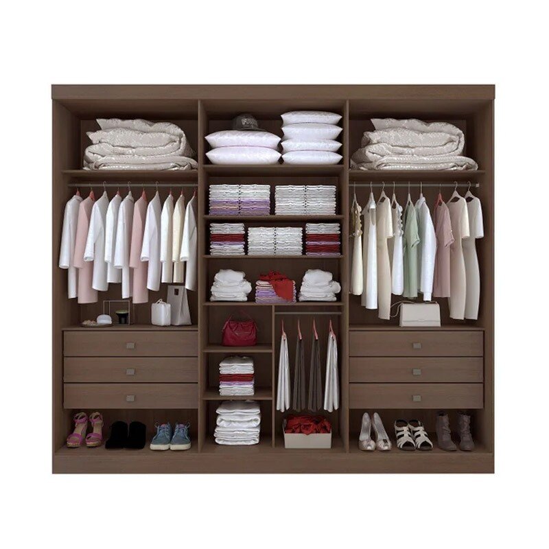Guarda-roupa Casal Da Vinci Plus Castanho/Off 6 Portas 6 Gavetas 100% MDF Larg. 2.75m - D Doro - Imagem 3